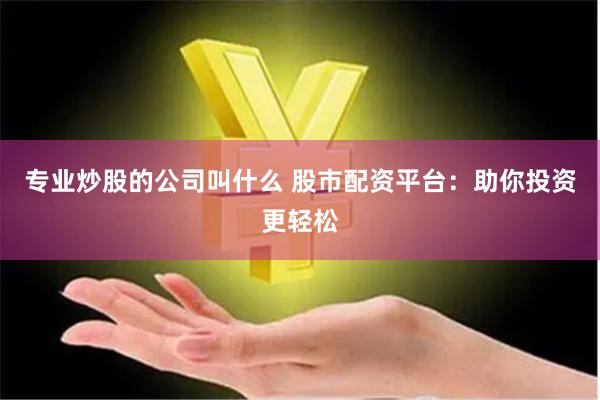 专业炒股的公司叫什么 股市配资平台：助你投资更轻松